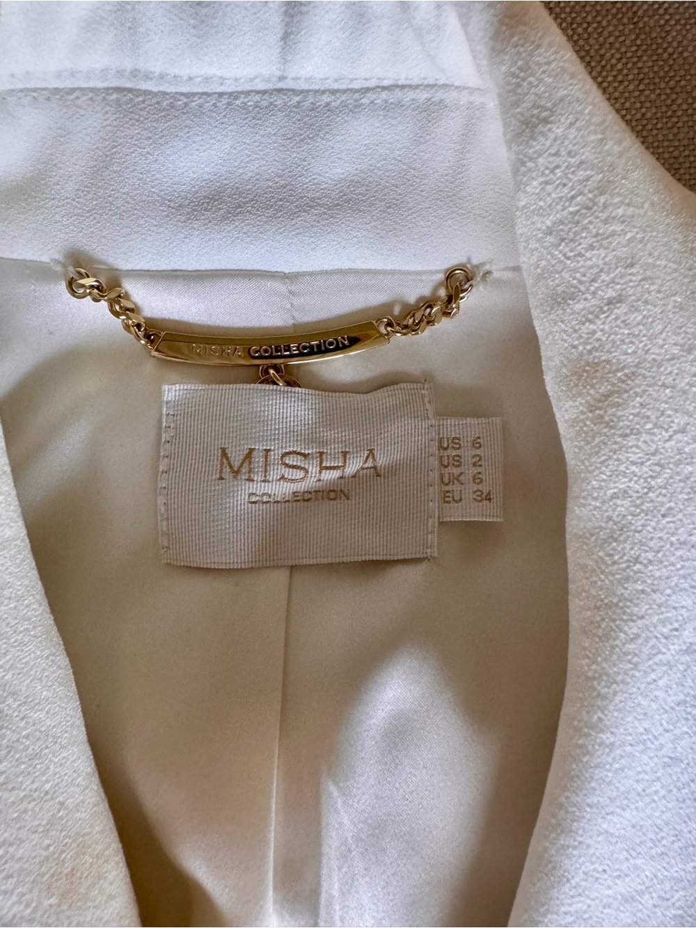 Misha Collection Larissa White Blazer Dress | Bell Sleeve Mini - Picture 3 of 4